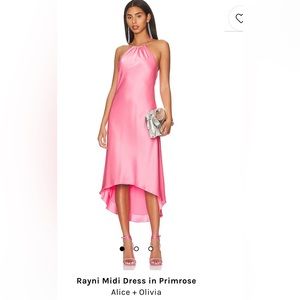 Alice + Olivia
Rayni Halter-Neck High-Low Midi Dress